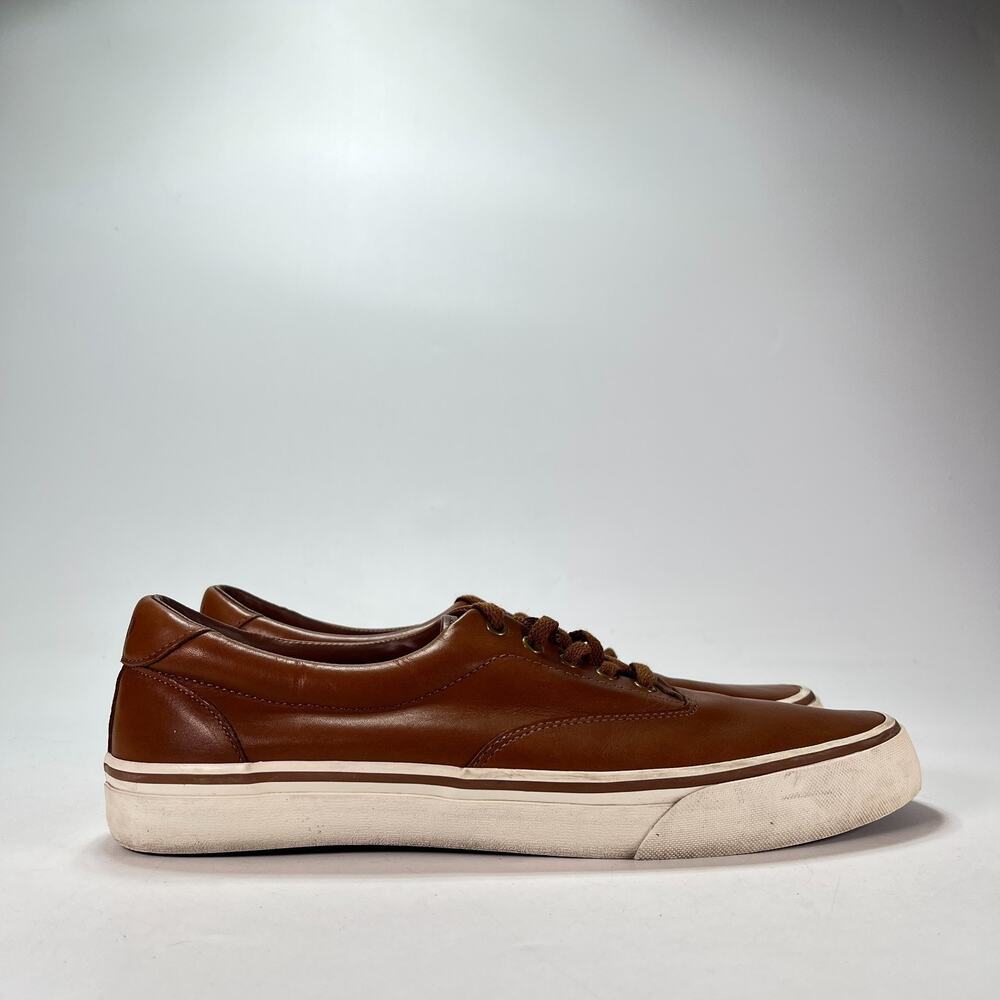 Polo Ralph Lauren Thorton Brown Leather Low Top Casual Sneakers Men's Size 12D